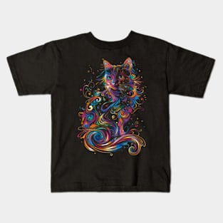 multicolored cat Kids T-Shirt